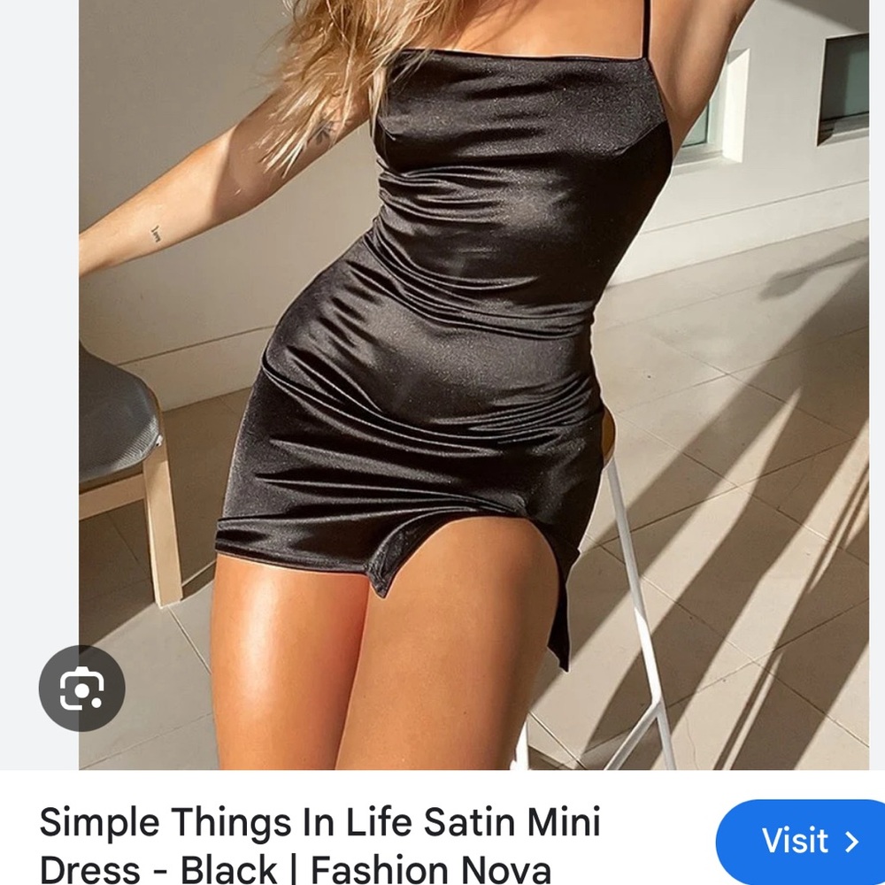 Fashion Nova Black Satin Mini Dress
